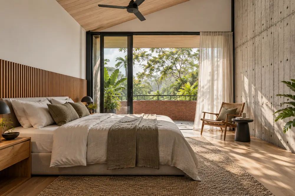 Render fotoreal kamar tidur Rumah Teduh